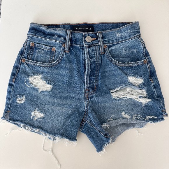 Aeropostale Pants - Aeropostale high rise distressed cutoff denim shorts